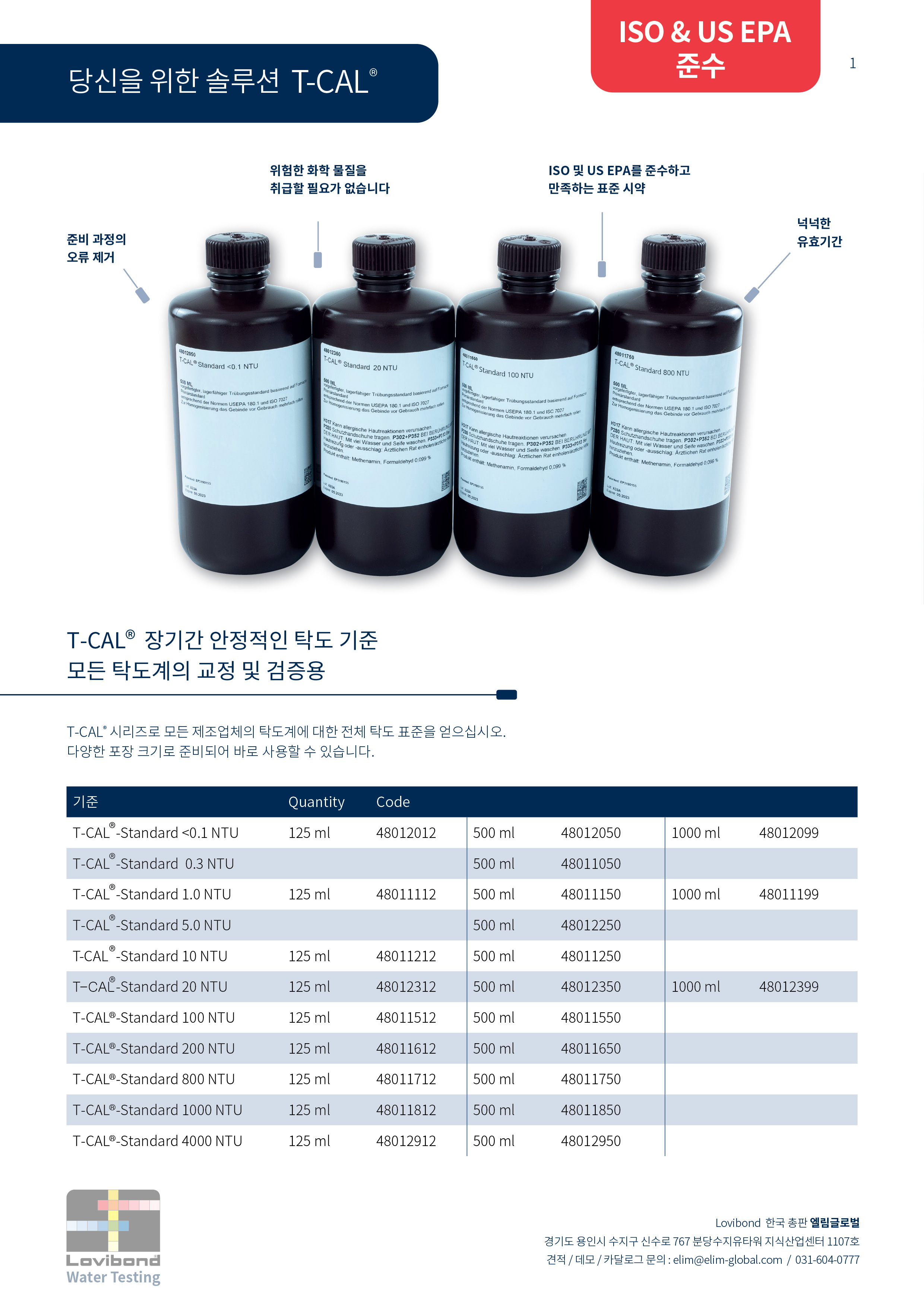  lovibond t cal turbidity standard new 